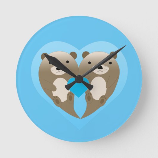 オッター·ラブ ラウンド壁時計 (正面)