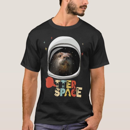 オッタ宇宙宇宙飛行士ヘルメット惑星 Tシャツ (正面)