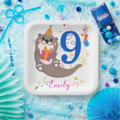 オッタ誕生日ガールパーティーカラフルバルーンテーマ ペーパープレート (パーティー)