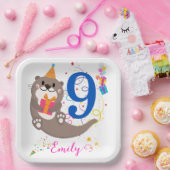 オッタ誕生日ガールパーティーカラフルバルーンテーマ ペーパープレート (パーティー)