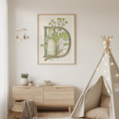 オッティリア・アデルボルグのヴィンテージ・フラワーレターDポスター ポスター