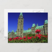 オットの国会議事堂のフル開花でゼラニウムのベッド ポストカード (正面/裏面)