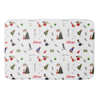 オットセイのオリバーのクリスマスランダムパターン バスマット