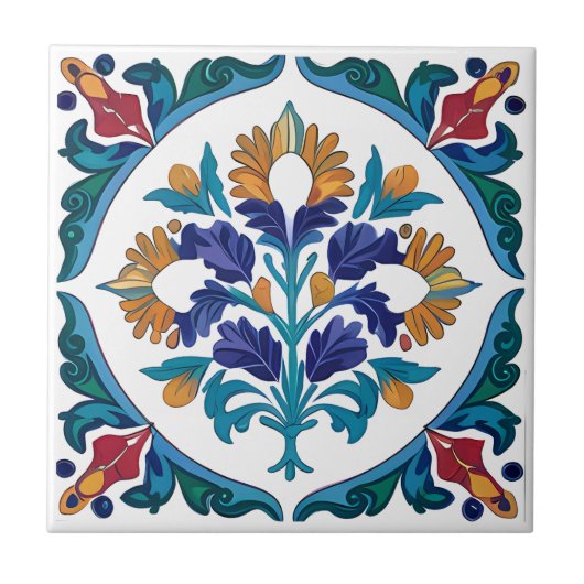 オットマンガーデンフローラセラミックタイル タイル (正面)