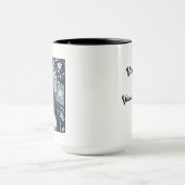 オットマンタイルガール – セレーンブルーフローラオーラ マグカップ (中央)