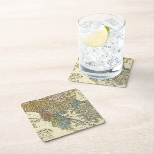 オットマン帝国の民族誌の地図 スクエアペーパーコースター (インサイチュ)
