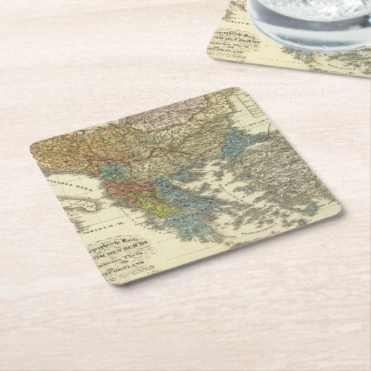 オットマン帝国の民族誌の地図 スクエアペーパーコースター (アングル)