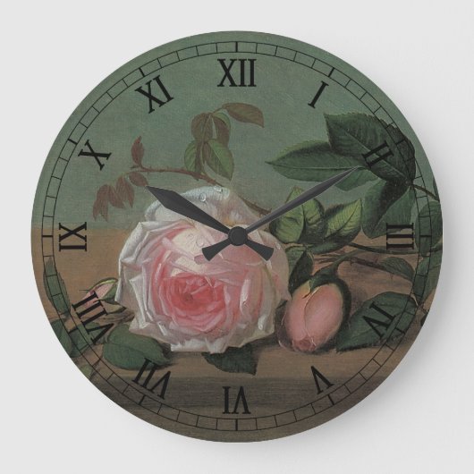 オットー・オッテセンによる棚上の静物画の花 ラージ壁時計 (正面)
