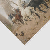 オットー・バッヒ |旅館の外の馬の列 薄葉紙 (詳細)