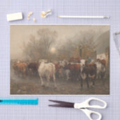 オットー・バッヒ 牛が納屋から追い出される| 薄葉紙 (クラフト)