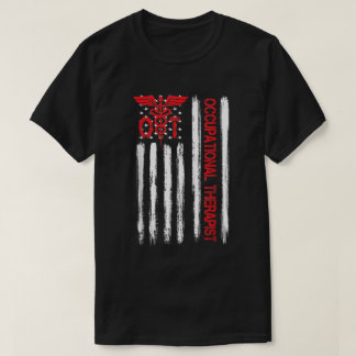 オット職業セラピーアメリカンフラッグセラピストモ Tシャツ