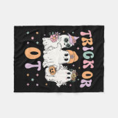 オット職業セラピーセラピストハロウィンゴ フリースブランケット (正面(横))