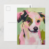 オッドアイの愛らしい犬 ポストカード (正面/裏面)