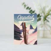 オッパル・ノルウェー・スキーのポスター。 ポストカード (スタンド正面)