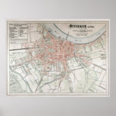 オッフェンバッハアムメインドイツのヴィンテージの地図(1861年) ポスター (正面)