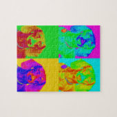 オップアートのダックスフント ジグソーパズル (横)