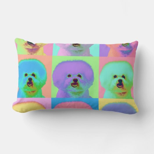 オップアート- Bichon Frise - Cody ランバークッション (正面)