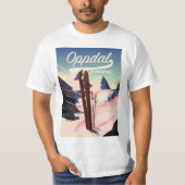 オップダール ノルウェー スキーポスター Tシャツ (正面)