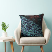 オップレシーブルー、赤い正方形の黒のツイスト効果 クッション (椅子)