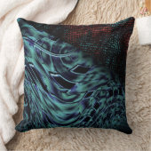 オップレシーブルー、赤い正方形の黒のツイスト効果 クッション (ブランケット)