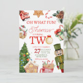 オッホーおもしろいクリスマスウィンターセクード誕生日 招待状 (スタンド正面)