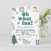 オッホーおもしろいクリスマスサンタファースト誕生日 招待状 (スタンド正面)