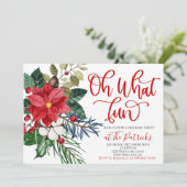 オッホーおもしろいポインセチアパーティの招待状 招待状 (スタンド正面)