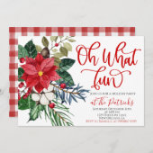 オッホーおもしろいポインセチアパーティの招待状 招待状 (正面/裏面)