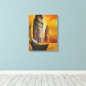 オッレ中国のーとイエローのジャンク キャンバスプリント (インサイチュ (ウッドフロア))