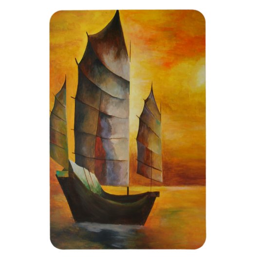 オッレ中国のーとイエローのジャンク マグネット (縦)