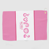 オテアロアニュージーランドコル族 – ピンク ゴルフタオル (横)