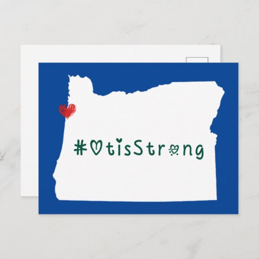 オティスストロングハートホワイト ポストカード (正面/裏面)