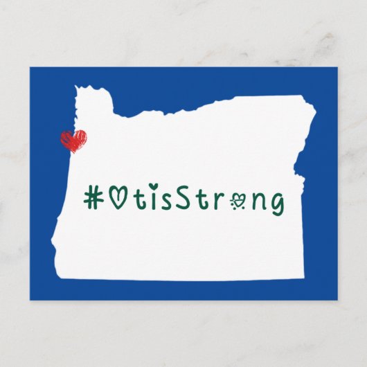 オティスストロングハートホワイト ポストカード (正面)