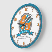 オティニ文字O名knights wolf orange ラージ壁時計 (傾斜)