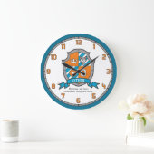 オティニ文字O名knights wolf orange ラージ壁時計 (ホーム)