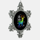 オディア私は同性愛者おもしろいLGBTゲイレズビアンクリスマス スノーフレークピューターオーナメント (左)