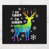 オディア私は同性愛者おもしろいLGBTゲイレズビアンクリスマス スパークリングワインラベル (シングルラベル)