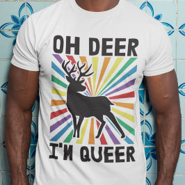 オディア私は同性愛者LGBTQプライドレインボーTシャツ Tシャツ