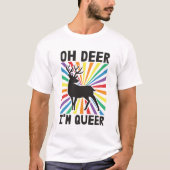 オディア私は同性愛者LGBTQプライドレインボーTシャツ Tシャツ (正面)