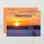 オディマニトバ湖の夕日 ポストカード (正面/裏面)