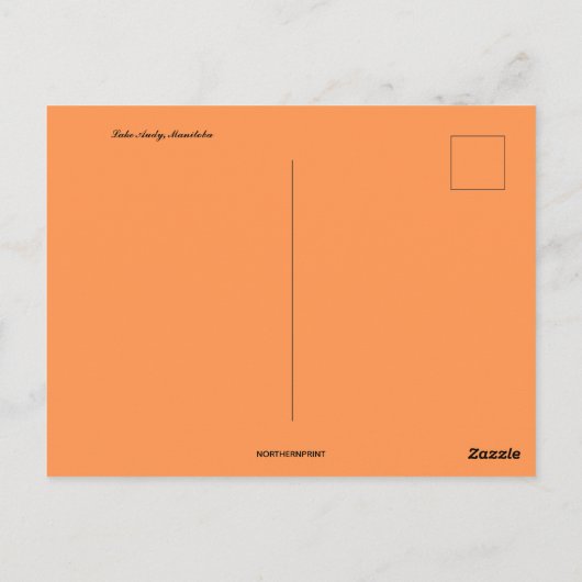 オディマニトバ湖の夕日 ポストカード (裏面)