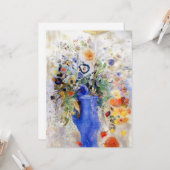 オディロンリドン – ラージブーケインパステルブルー花瓶 カード (正面/裏面インサイチュ)