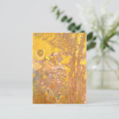 オディロンレドン-黄色の背景の木 ポストカード (スタンド正面)