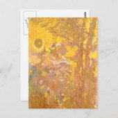 オディロンレドン-黄色の背景の木 ポストカード (正面/裏面)