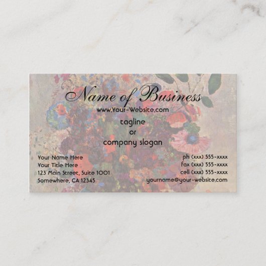 オディロン・ルドンのトルコの花瓶 名刺 (正面)