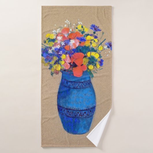 オディロン・ルドンの花瓶 バスタオル (バスタオル)