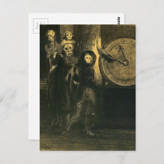 オディロン・レドンによる赤い死の仮面 ポストカード (正面/裏面)