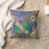 オディロン・レドンの抽象芸術の花背。 クッション (ブランケット)