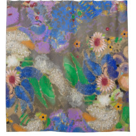 オディロン・レドンの抽象芸術の花背。 シャワーカーテン