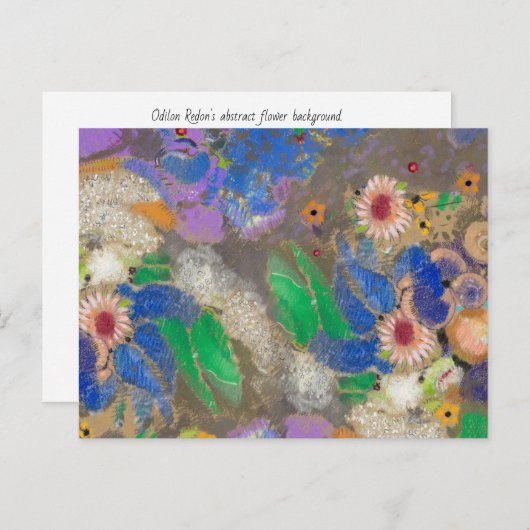 オディロン・レドンの抽象芸術の花背。 ポストカード (正面/裏面)